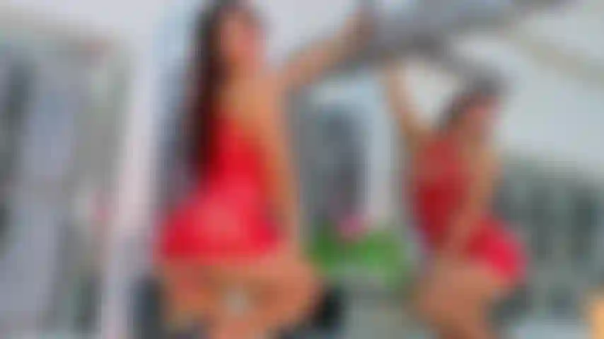 Sexy girl, with red secy pointed toe heels and a squirt explosion at the end