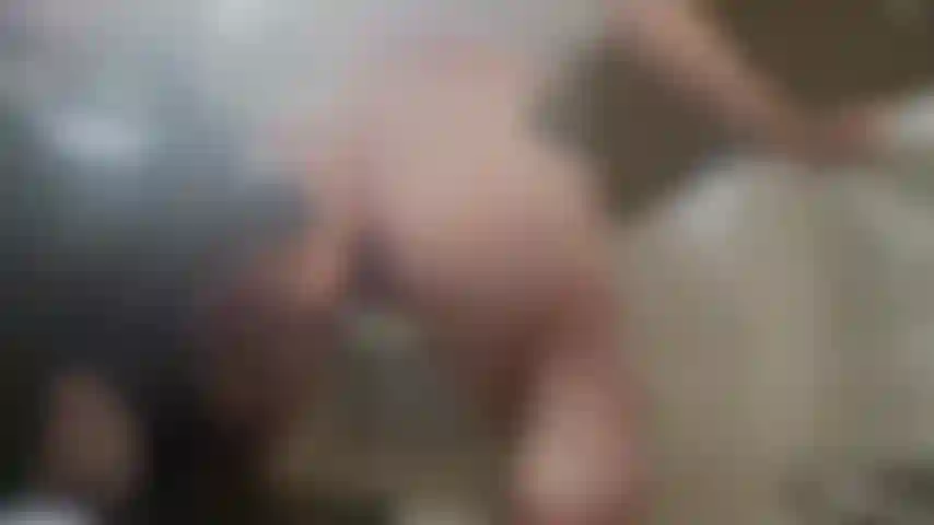 Machine fucks me from behind in the bathroom