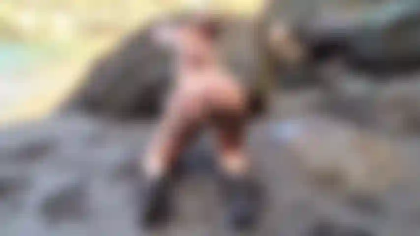 Spanking my Sandy Ass on the Beach