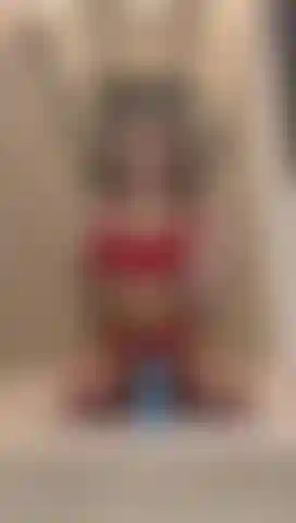 Sexy strip to nude from red lingerie, to bouncing on my dildo in cowgirl while you watch my giant tits bounce and make me moan