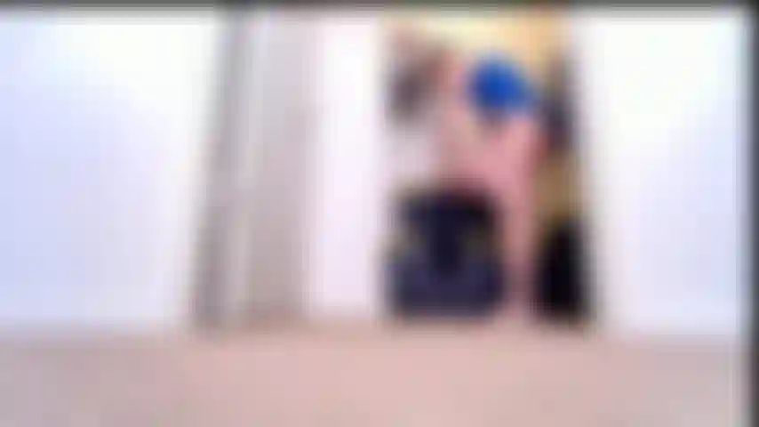 Giantess_catches_tiny_intruder_while_changing.