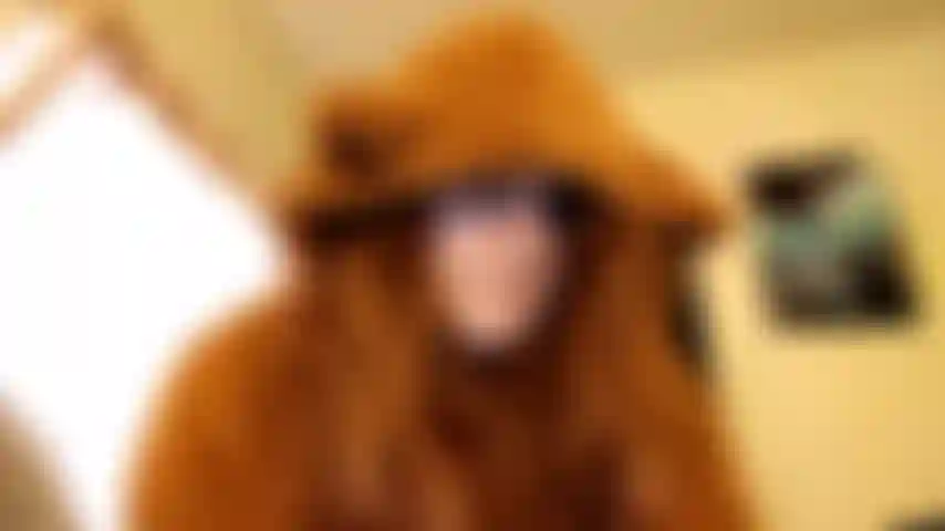 PRV show in tedy bear Snuggie. From behind. Storking, Dirty talk