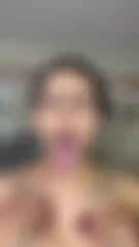 Playing with my long tongue, masturbating it .. tits full of saliva