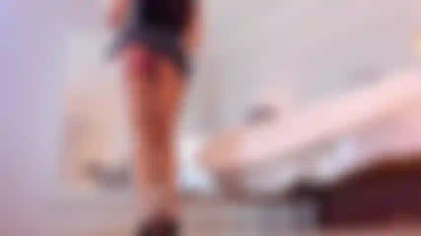 Long legs tease while panty goes down