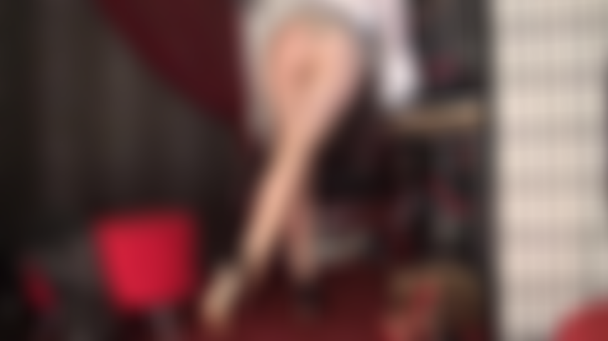 Incredible nylon tease - Mistress adds that extra shine by layering different pairs of stockings on glossy nude pantyhose, teasing with different pairs of heels and lace thong.