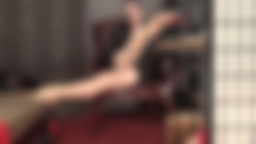 Weak for Mistress Vivian's legs and feet - Enjoy this sensual tease in glossy nude pantyhose, with and without black leather mules.