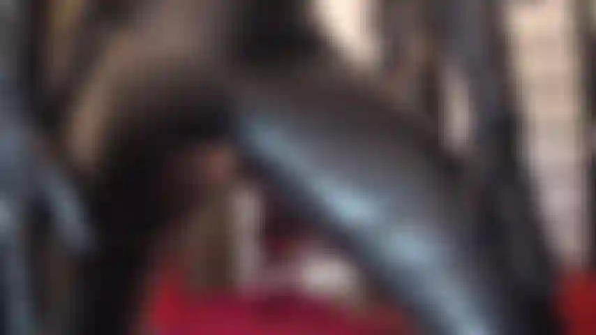 Une déesse du cuir adorée - un pantalon en cuir moulant, des gants et des bottes hautes font battre votre cœur plus vite.