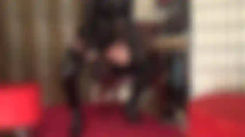 Tu es un cochon amoureux des bites. Ta maîtresse vêtue de vinyle noir brillant et de bottes te fait cracher entre deux bites qui pompent leur sperme dans tes trous du cul.