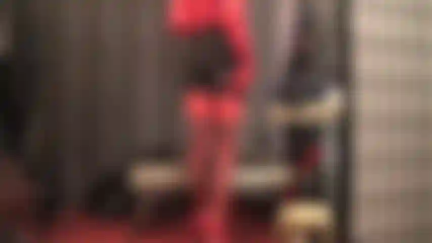 Lady in red needs your bitch mouth - Red satin blouse, gloves and  pretty red stockings are yours to admire before Mistress straps on her big cock to fuck your throat with.