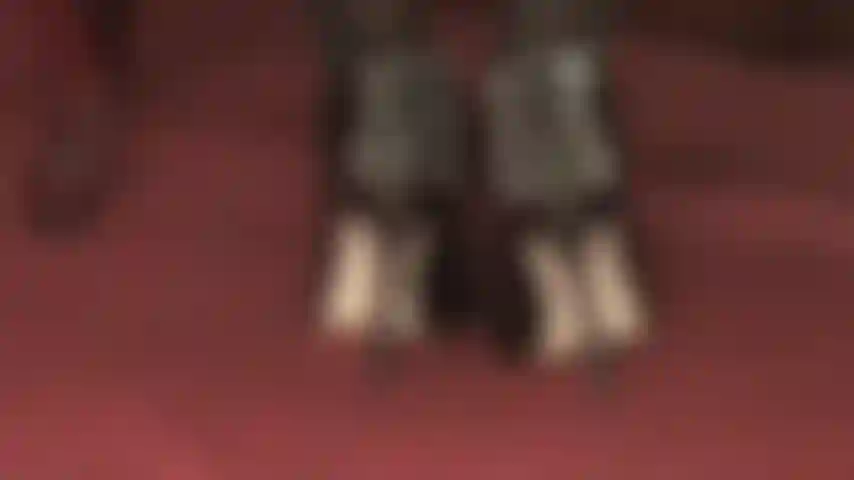 Shoe fetishism - Mistress has you fixated on her feet in leather stiletto pumps featuring a beautiful corset lacing detail.