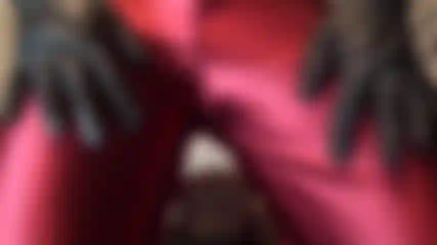 Maîtresse vivian en pantalon de satin rouge brillant.