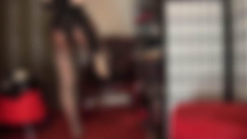 Des bas coutures et des jarretelles tout simplement irrésistibles sur des collants brillants marron foncé - les merveilleuses jambes en nylon de la maîtresse, les talons aiguilles et la culotte en dentelle vous font bander.