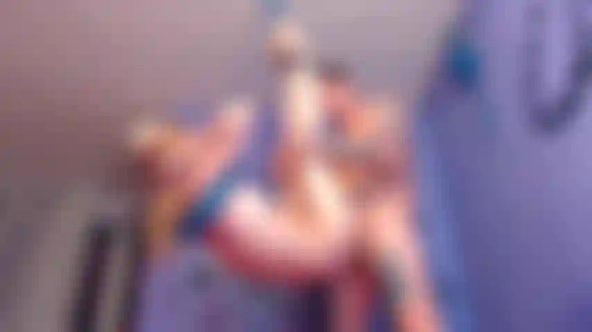 suspended bondage pussy fuck creampie