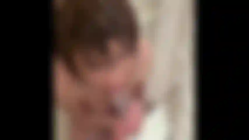 Shower dildo blowjob
