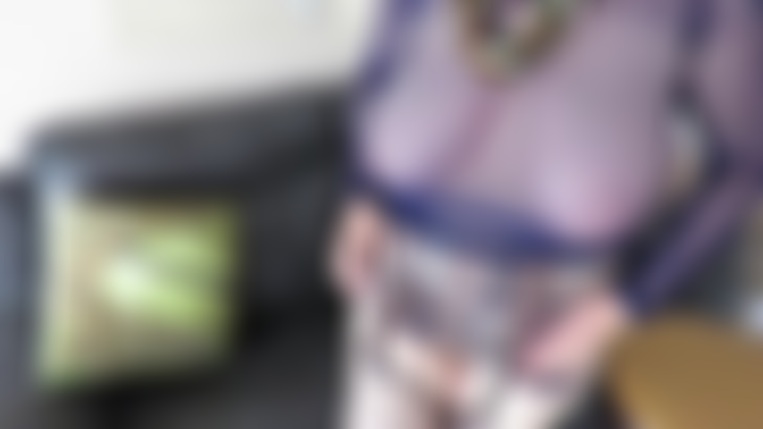 teasing with sheer fishnet top, thong, on the couch i open it all up to play