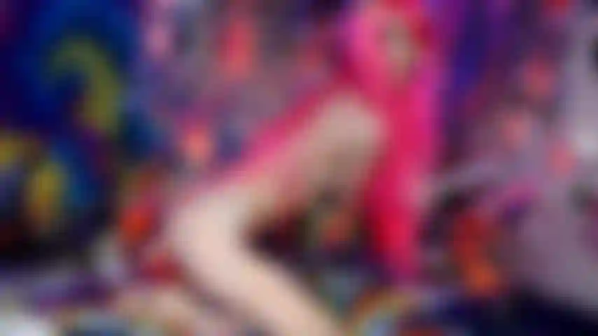 Cosplay déesse rouge clair vert clair joi.