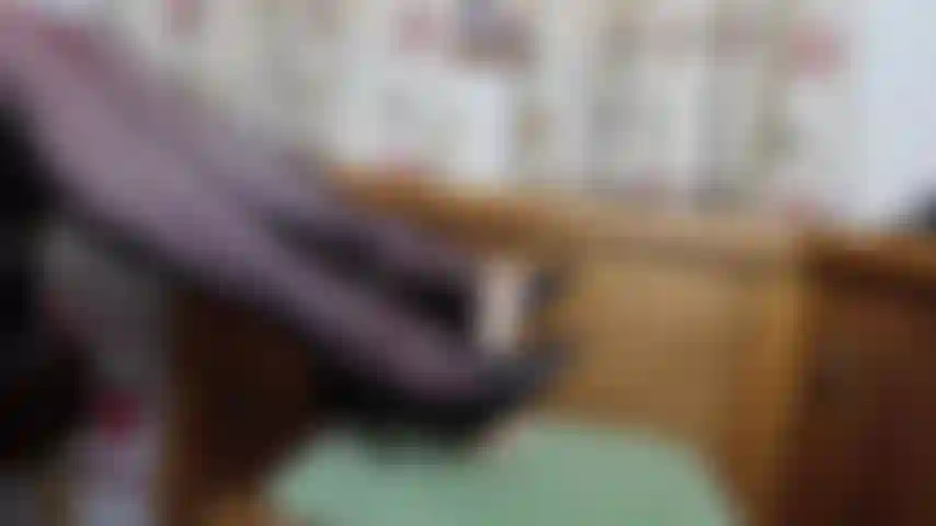 Un travail de pied sur un gode réaliste avec un accent britannique parle à travers un stylet noir, des bas en nylon noirs pour finir.