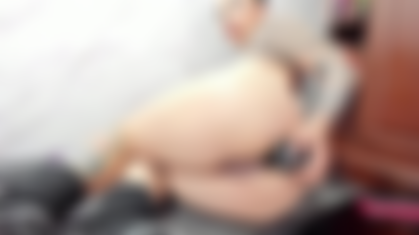 girl fucks her ass with a big dildo