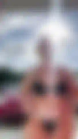 Séance de pose en bikini devant ma chambre d'hôtel.