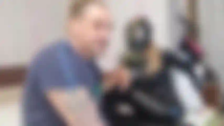 smoke fetish gas mask latex high heels