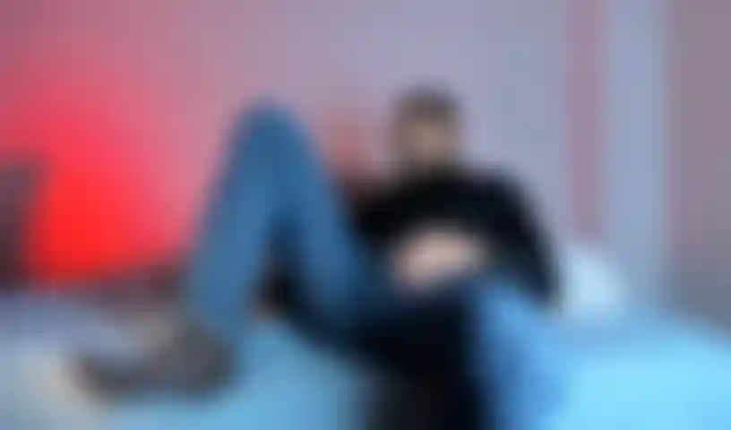 Stroking in my blue jeans sexy fun foreskin