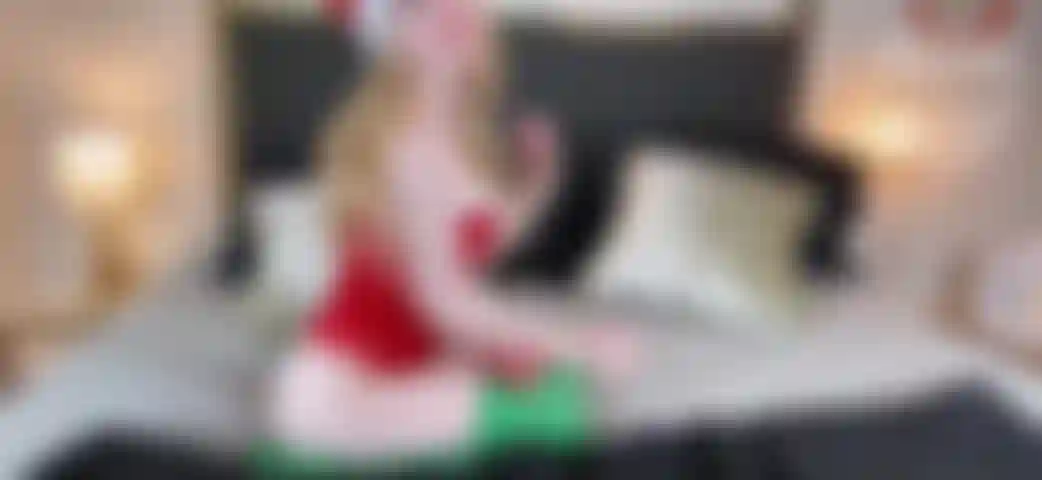 The first time I ever double penetrated myself! I dressed up as a cute little elf for Christmas and stuffed my holes