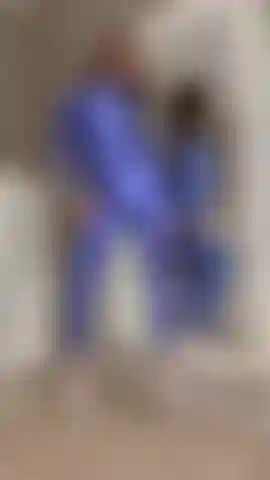 blue catsuit satin tease
